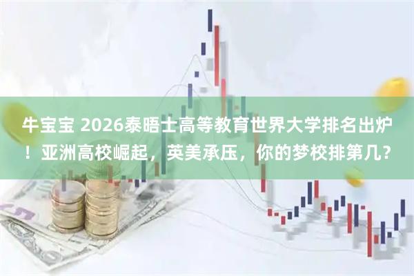 牛宝宝 2026泰晤士高等教育世界大学排名出炉！亚洲高校崛起，英美承压，你的梦校排第几？